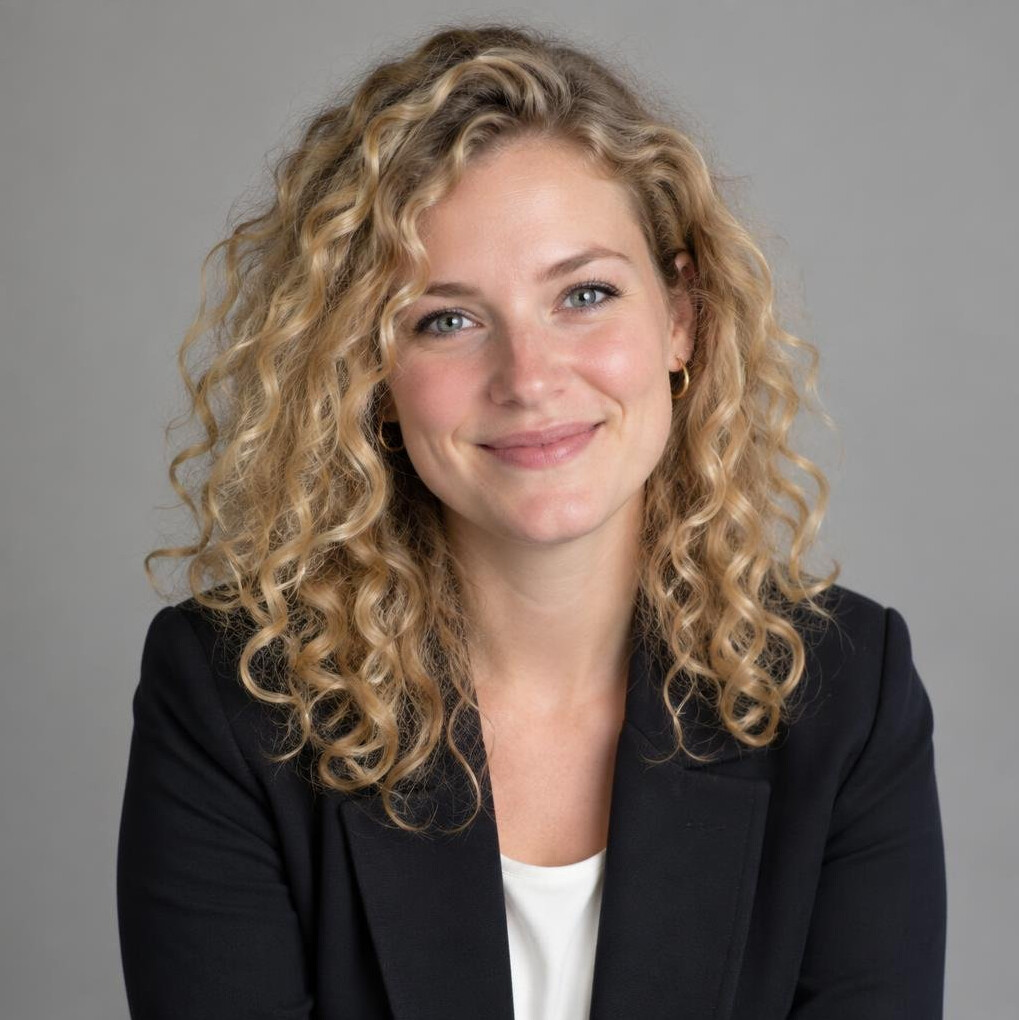 Studio portrait of a young Belgian woman script editor